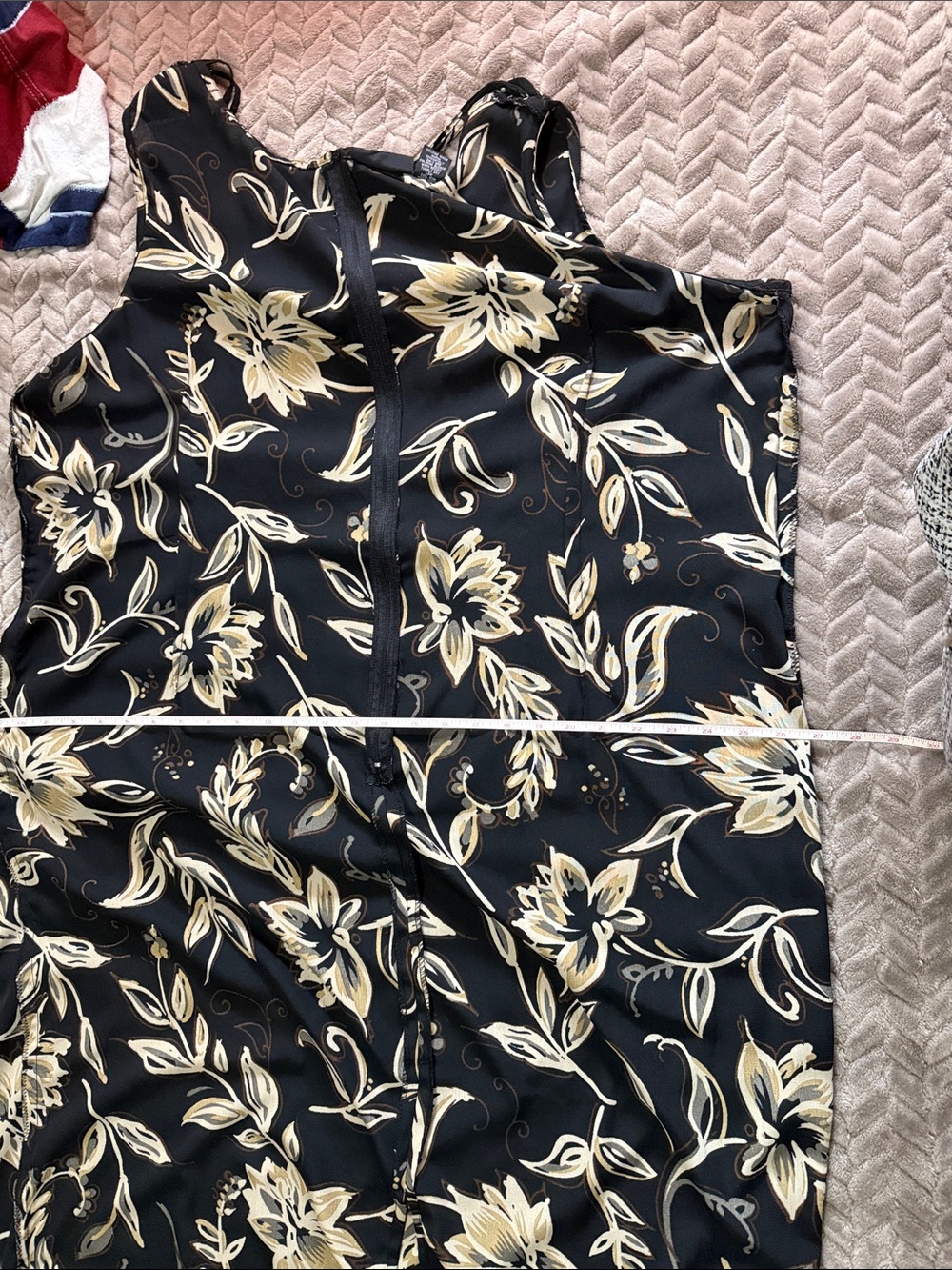 Watchus Dress - plus size Sleeveless ankle length Black & Tan Flowers-Size 3X - Picture 10 of 10